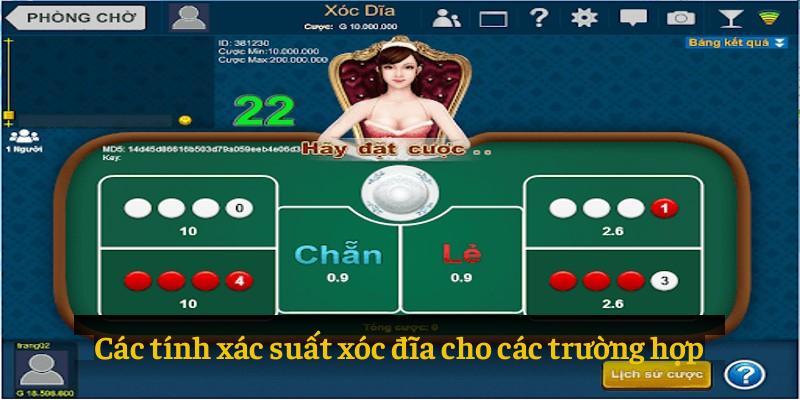 Xác suất các trường hợp trong xóc đĩa